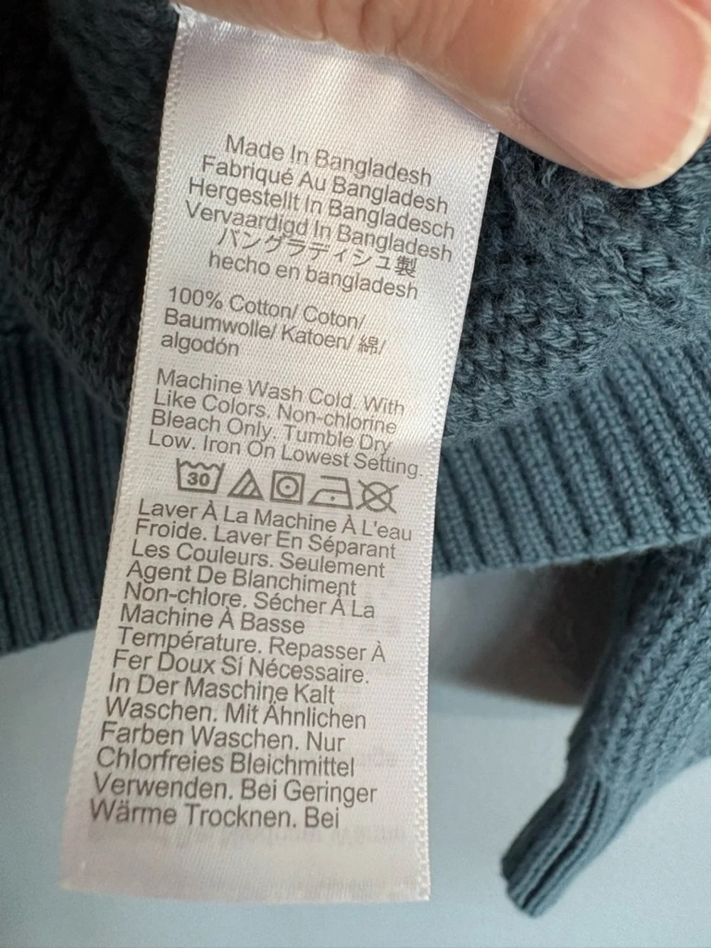 J. Crew Men's Cotton Quarter-Zip Textured Sweater in Blue-Green Color Size Small